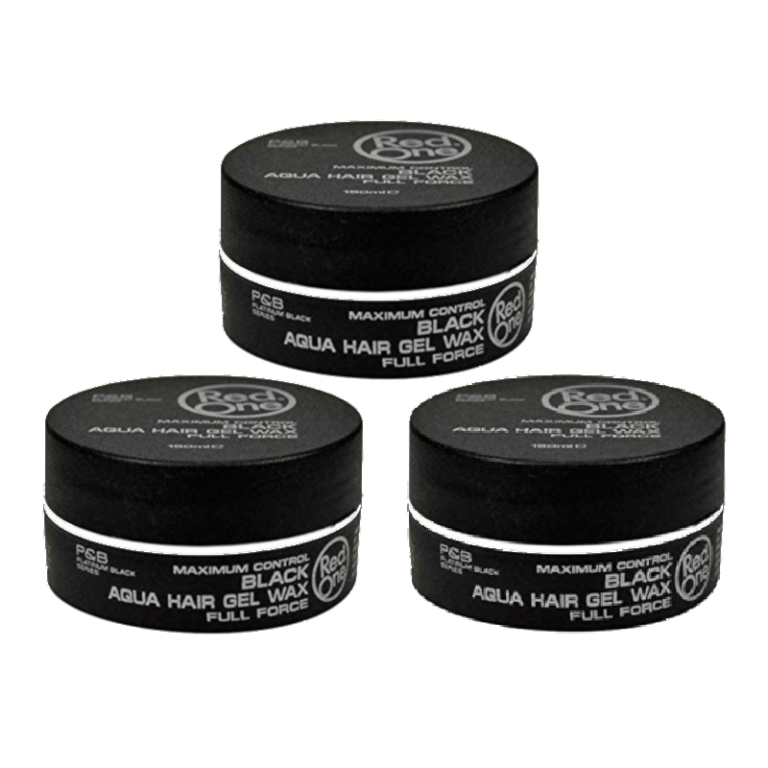 3 X RedOne Aqua Haar Wax Black 150ml Fresh Style Friseurbedarf