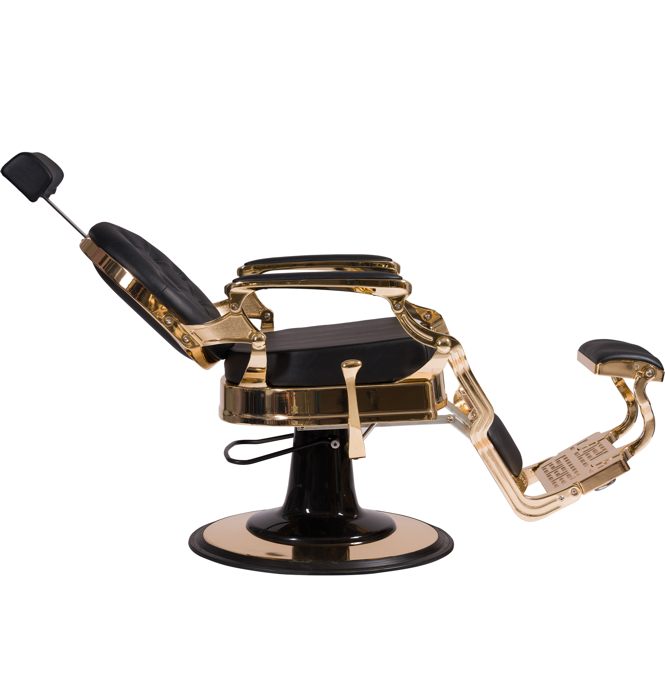 WK BUZZ GOLD - BLACK BARBER CHAIR / Barberstuhl Herrenfrisierstuhl – Bild 2