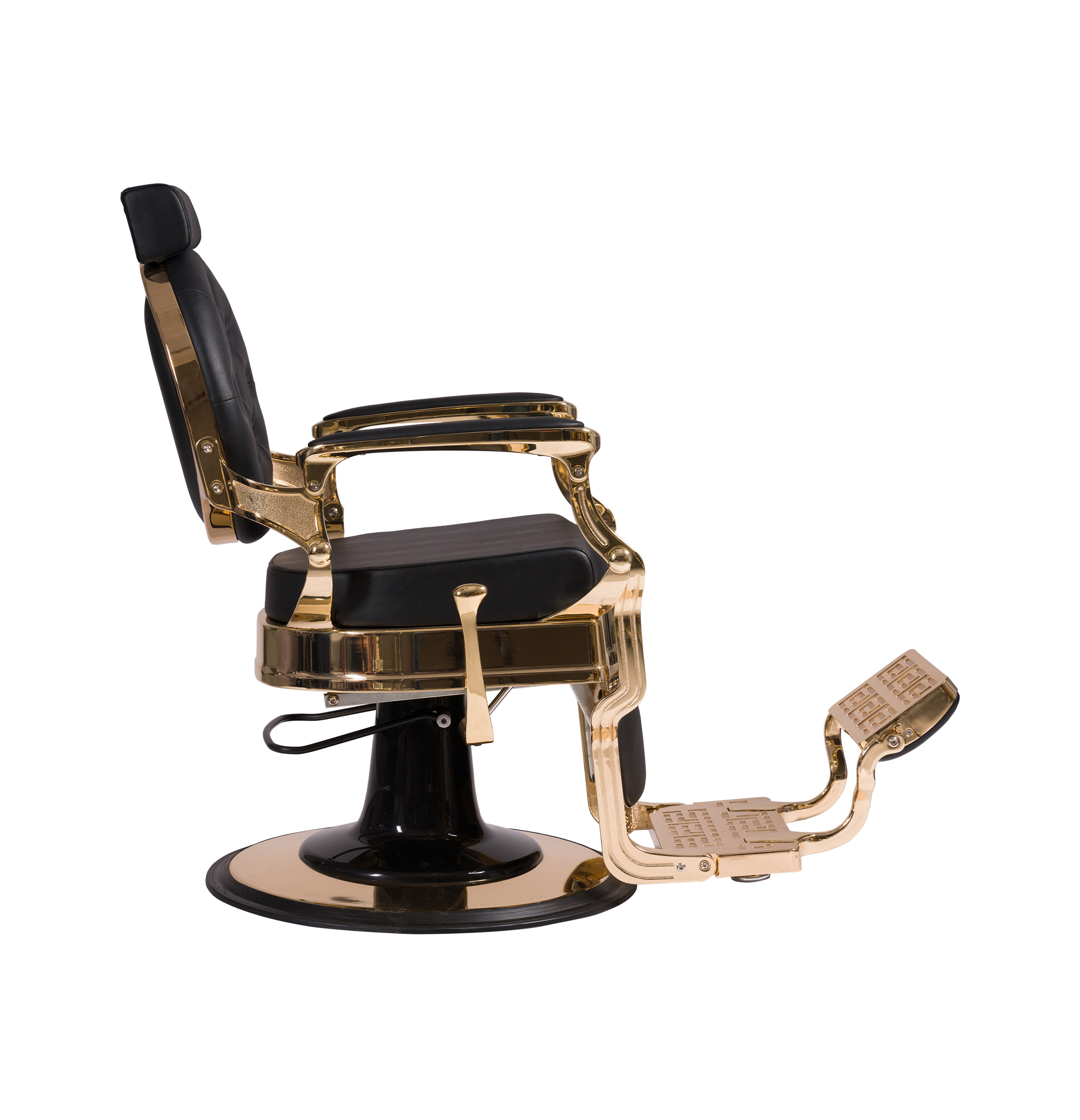 WK BUZZ GOLD - BLACK BARBER CHAIR / Barberstuhl Herrenfrisierstuhl – Bild 3