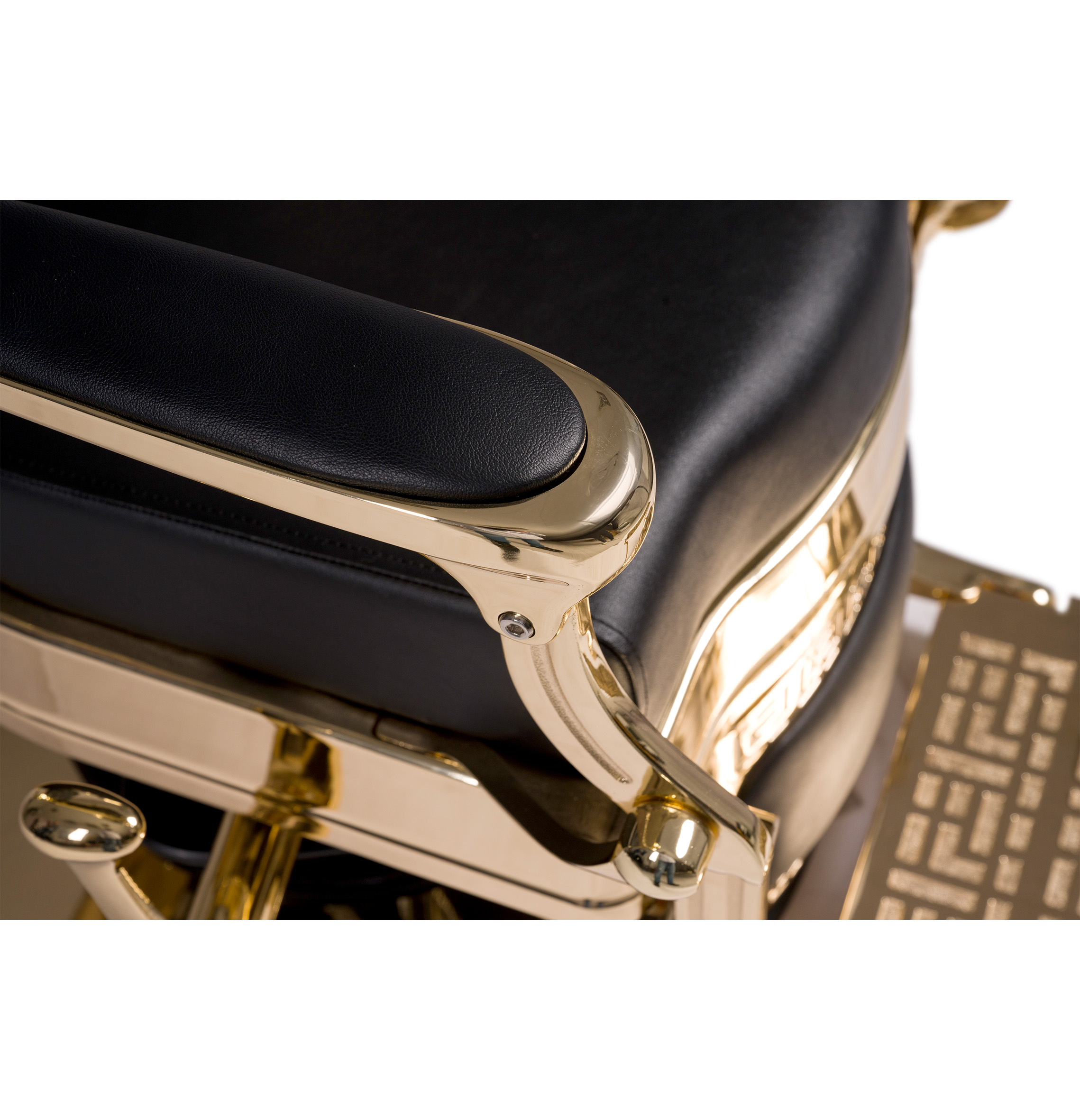 WK BUZZ GOLD - BLACK BARBER CHAIR / Barberstuhl Herrenfrisierstuhl – Bild 7