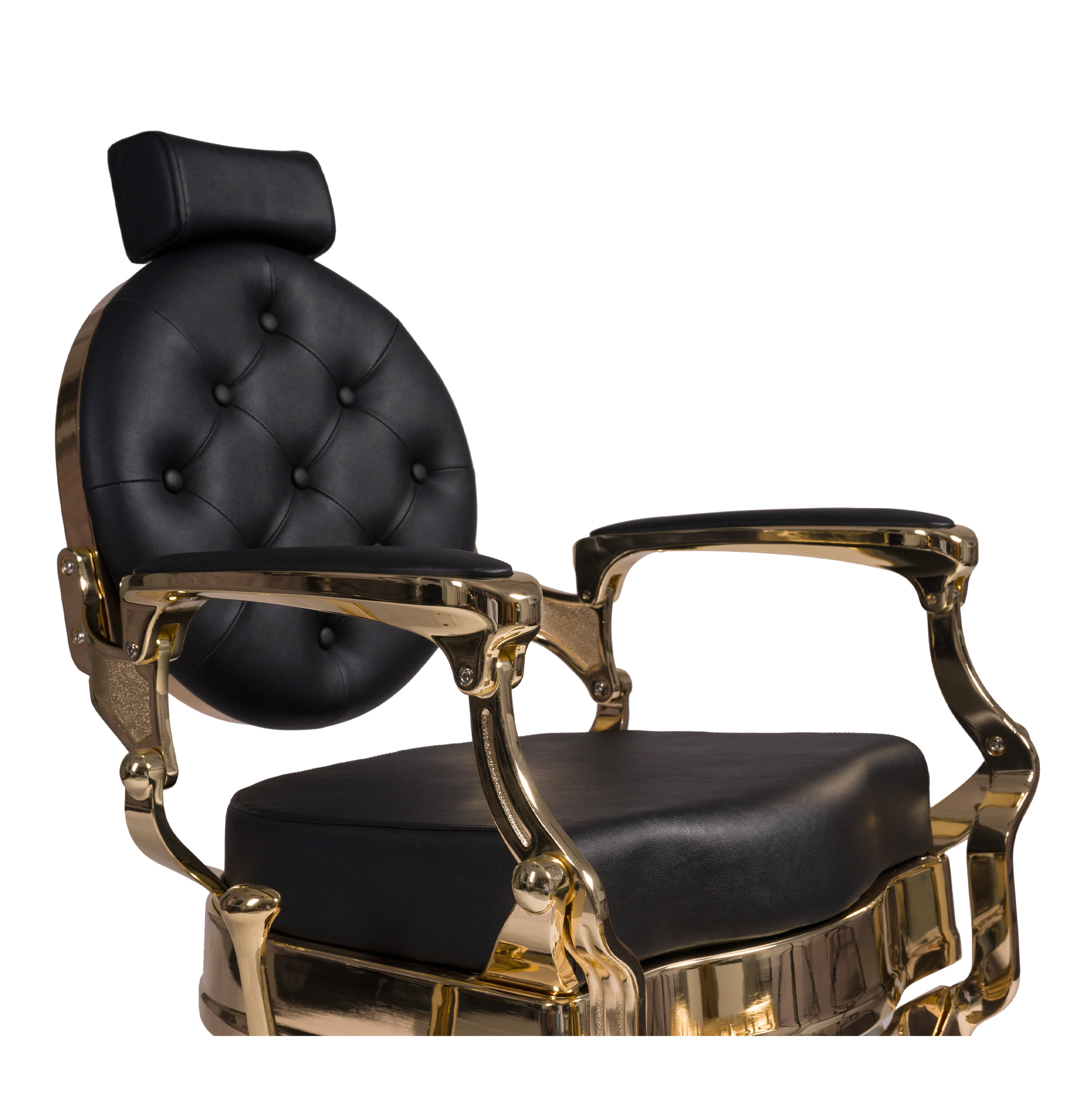 WK BUZZ GOLD - BLACK BARBER CHAIR / Barberstuhl Herrenfrisierstuhl – Bild 8