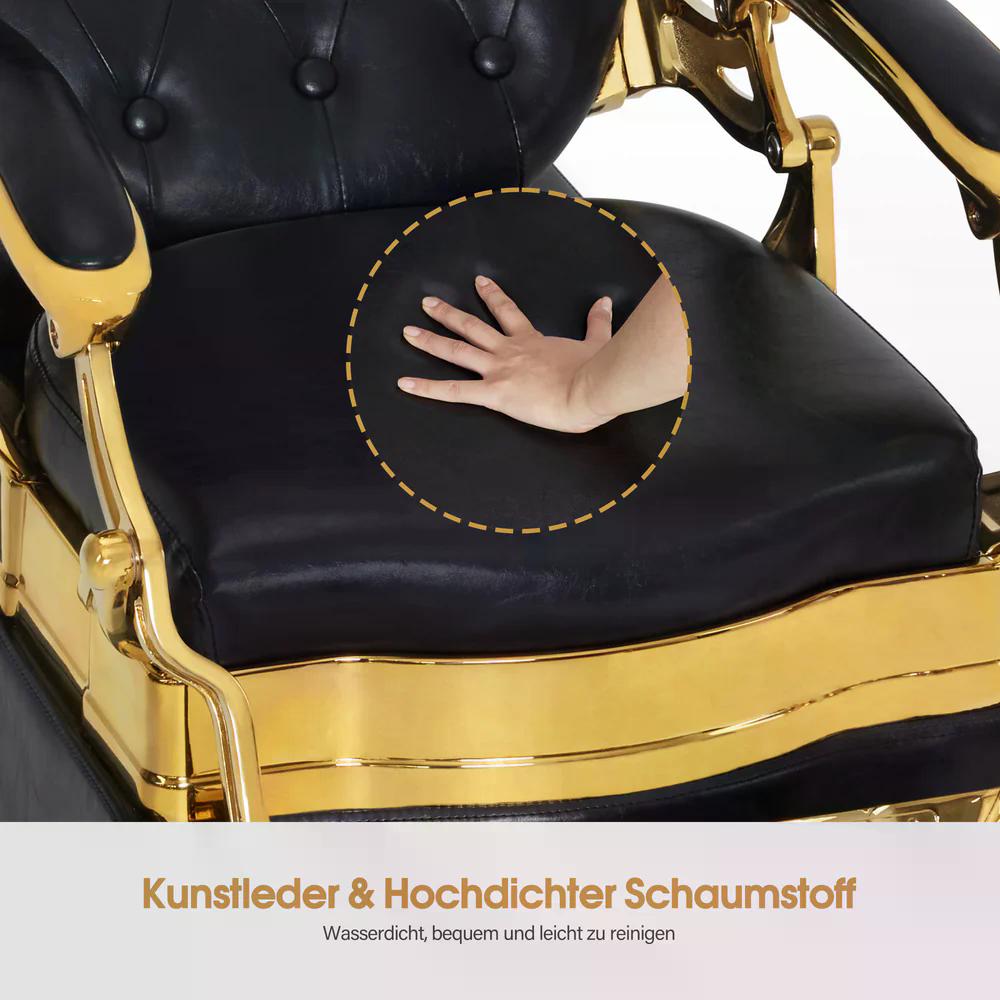 BP Barber Waschplatz Rückwärtswaschbecken Friseurwaschbecken Barber Stil Retro 8653 (Gold-Schwarz) – Bild 5