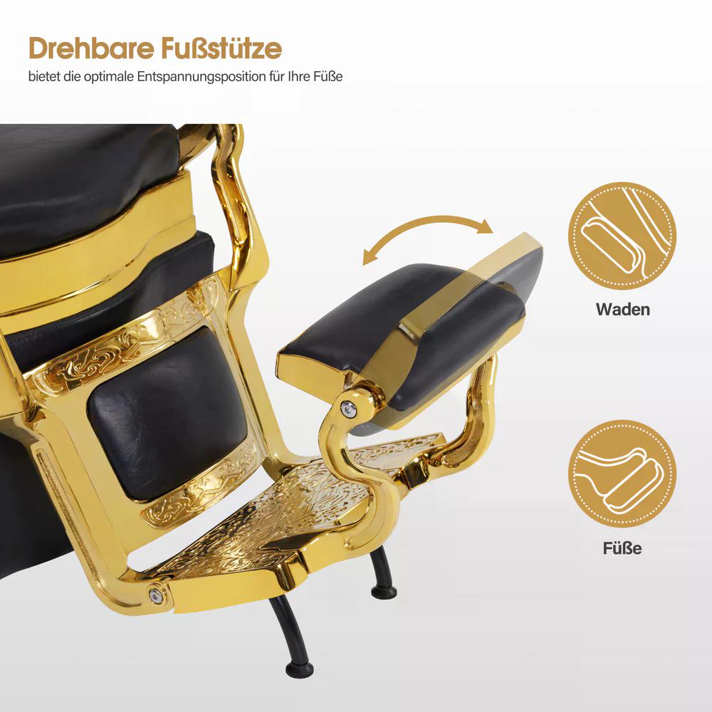 BP Barber Waschplatz Rückwärtswaschbecken Friseurwaschbecken Barber Stil Retro 8653 (Gold-Schwarz) – Bild 7