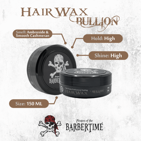 BARBERTIME Haarwachs Hair Wax Styling Wax 150ml Bullion – Bild 4