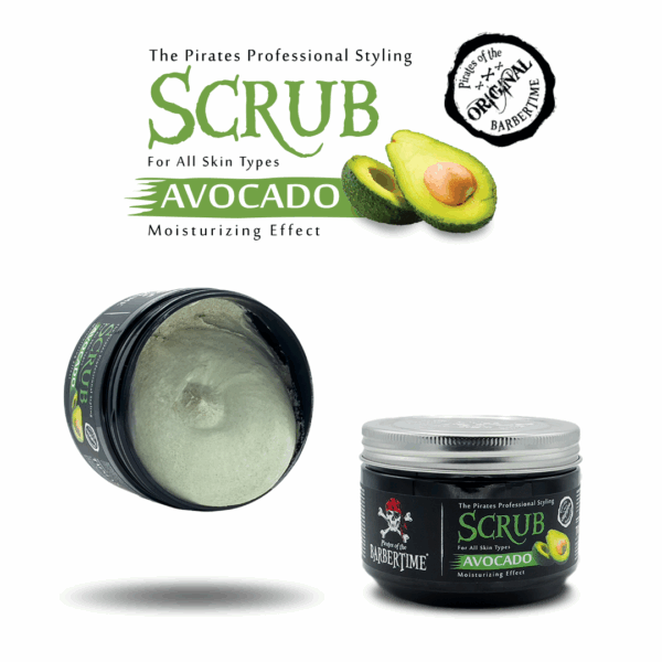 BARBERTIME Face Scrub Gesichts Scrub Maske für alle Hauttypen 300ml Avocado – Bild 4