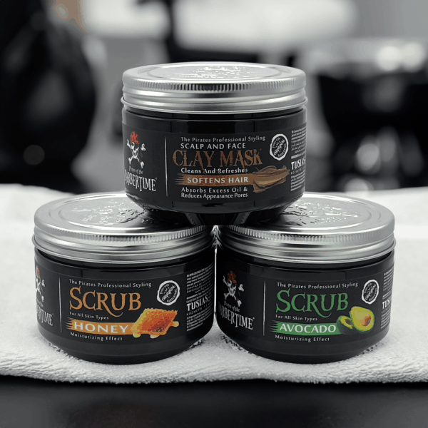 BARBERTIME Face Scrub Gesichts Scrub Maske für alle Hauttypen 300ml Avocado – Bild 5