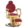 Barbershop Stuhl – Friseurstuhl Friseursessel mit Retro-/ Vintage Stil Rot/Gold 2933