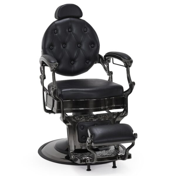 Barbershop Stuhl - Friseurstuhl Friseursessel mit Retro-/ Vintage Stil Schwarz/Titan 2933BK