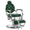 Barbershop Stuhl – Friseurstuhl Friseursessel mit Retro-/ Vintage Stil Grün/Silber 3866/3860
