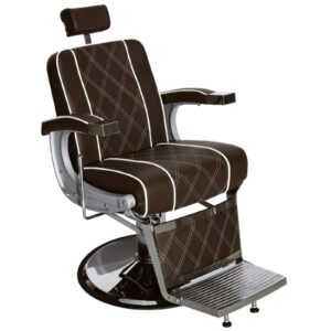 Barbershop Stuhl – Barbierstuhl Friseurstuhl Friseursessel mit Retro-/ Vintage Stil Braun 3810BR