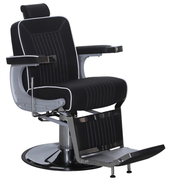 Barbershop Stuhl – Barbierstuhl Friseurstuhl Friseursessel mit Retro-/ Vintage Stil Schwarz 3822