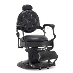 Barbershop Stuhl – Friseurstuhl Friseursessel mit Retro-/ Vintage Stil Schwarz 2940