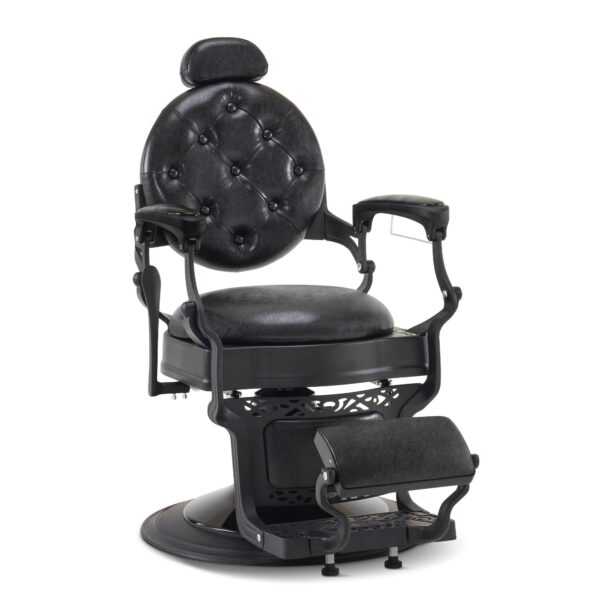 Barbershop Stuhl – Friseurstuhl Friseursessel mit Retro-/ Vintage Stil Schwarz 2940