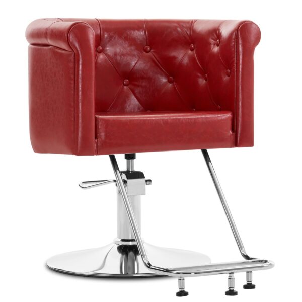 Friseurstuhl Damenstuhl Friseur Bedienstuhl mit Fußstütze und Hydraulische Pumpe 3807 Rot