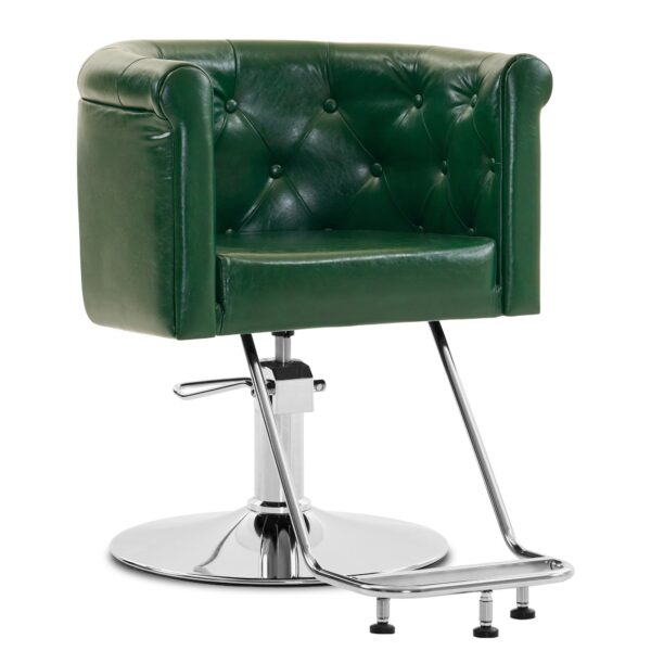 Friseurstuhl Damenstuhl Friseur Bedienstuhl mit Fußstütze und Hydraulische Pumpe 3807 Grün