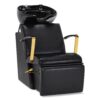 Friseurwaschbecken Friseur Waschplatz Waschsessel Rückwärtswaschbecken 8670 (Schwarz-Gold)