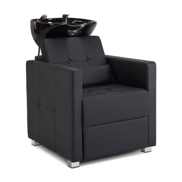 Friseurwaschbecken Friseur Waschplatz Waschsessel Rückwärtswaschbecken 8010 (Schwarz)