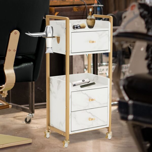 BP Arbeitswagen Friseurwagen Werkzeugwagen Salon Trolley 0022 Weiß – Bild 5