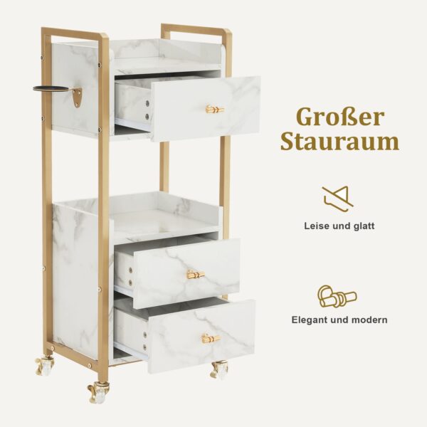 BP Arbeitswagen Friseurwagen Werkzeugwagen Salon Trolley 0022 Weiß – Bild 4