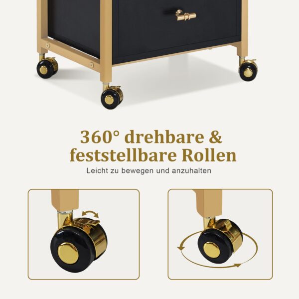 BP Arbeitswagen Friseurwagen Werkzeugwagen Salon Trolley 0022 Schwarz – Bild 3
