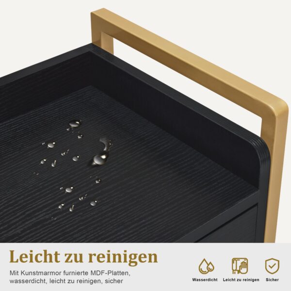 BP Arbeitswagen Friseurwagen Werkzeugwagen Salon Trolley 0022 Schwarz – Bild 7