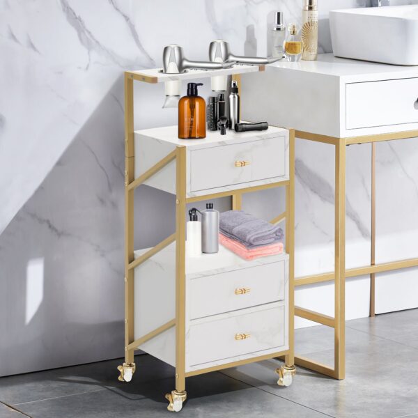 BP Arbeitswagen Friseurwagen Werkzeugwagen Salon Trolley 0048 Weiß – Bild 3