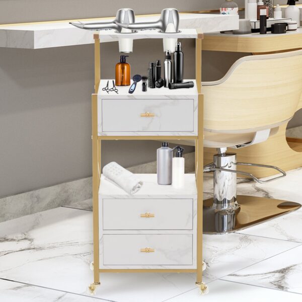 BP Arbeitswagen Friseurwagen Werkzeugwagen Salon Trolley 0048 Weiß – Bild 8
