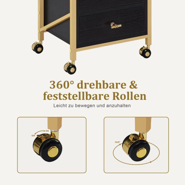 BP Arbeitswagen Friseurwagen Werkzeugwagen Salon Trolley 0048 Schwarz – Bild 4