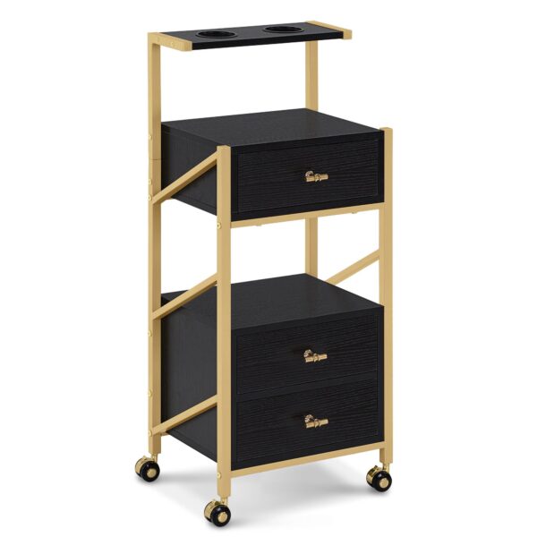 BP Arbeitswagen Friseurwagen Werkzeugwagen Salon Trolley 0048 Schwarz