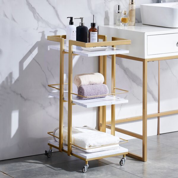 BP Arbeitswagen Friseurwagen Werkzeugwagen Salon Trolley 0033 Weiß – Bild 7