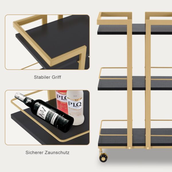 BP Arbeitswagen Friseurwagen Werkzeugwagen Salon Trolley 0033 Schwarz – Bild 4