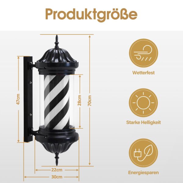 BP Barber Pole Barbierstab Barber Lampe Friseurlampe L054-BL – Bild 3