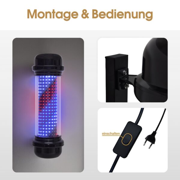 BP Barber Pole Barbierstab Barber Lampe Friseurlampe L047BC – Bild 3