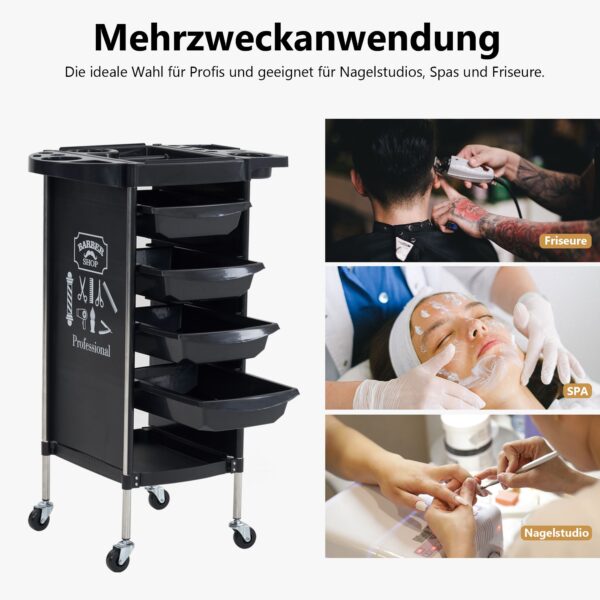 BP Arbeitswagen Friseurwagen Werkzeugwagen Salon Trolley Barber 2023BK-N – Bild 4