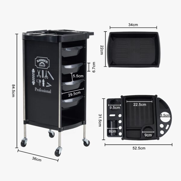 BP Arbeitswagen Friseurwagen Werkzeugwagen Salon Trolley Barber 2023BK-N – Bild 5