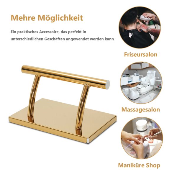 BP Edelstahl Fußstütze Professional Friseurfußstütze FT001 (Gold) – Bild 3