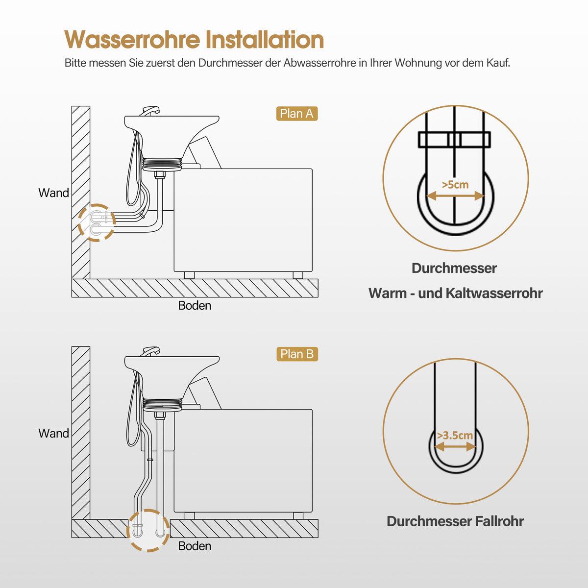 BP Friseurwaschbecken Friseur Waschplatz Waschsessel Rückwärtswaschbecken mit Fußstütze 8675 (Schwarz) – Bild 8