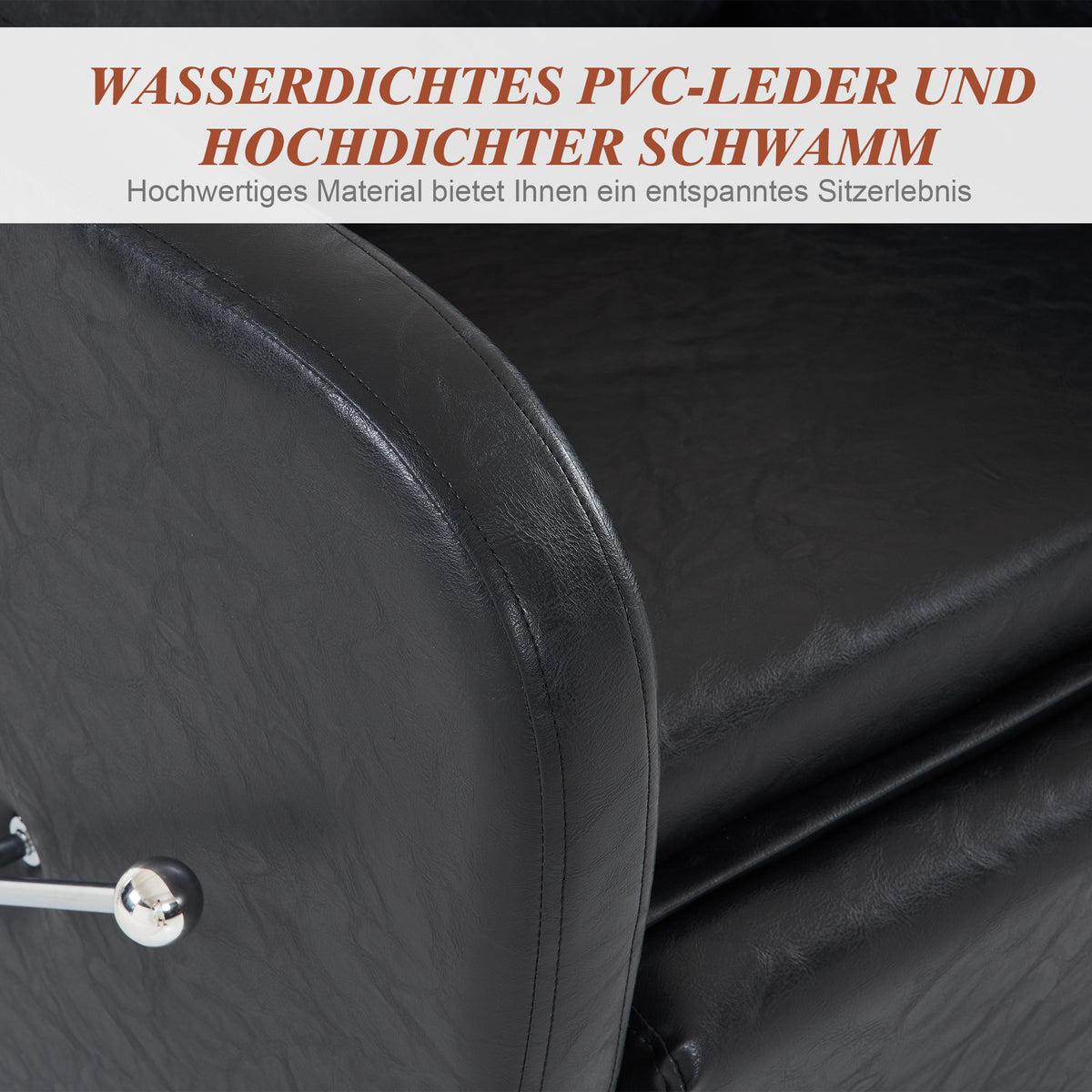 BP Friseurwaschbecken Friseur Waschplatz Waschsessel Rückwärtswaschbecken mit Fußstütze 9090 (Schwarz) – Bild 4