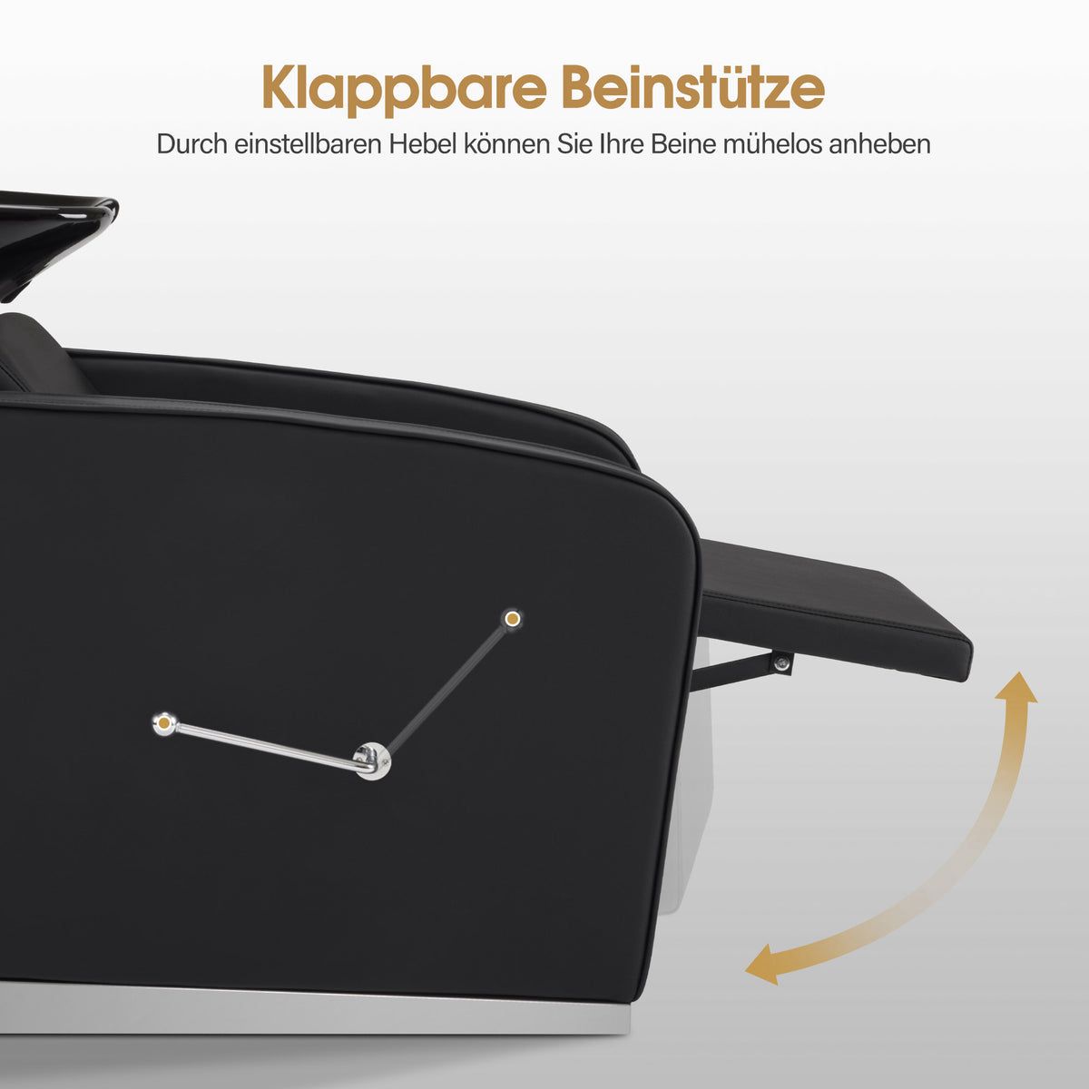 BP Friseurwaschbecken Friseur Waschplatz Waschsessel Rückwärtswaschbecken mit Fußstütze 8679 (Schwarz) – Bild 2