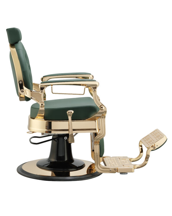 BUZZ GOLD - GREEN BARBER CHAIR / Barberstuhl Herrenfrisierstuhl – Bild 4