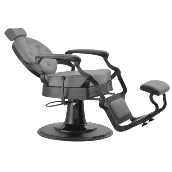 BUZZ BLACK - GREY BARBER CHAIR / Barberstuhl Herrenfrisierstuhl – Bild 3