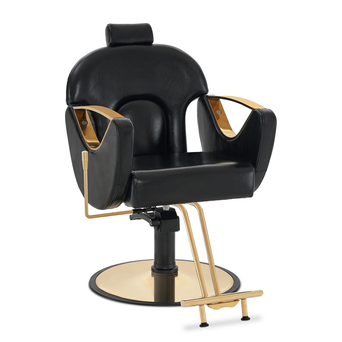 BP Friseurstuhl mit Kopfstütze Friseursessel Höhenverstellbar & 360° Drehbar Friseureinrichtung Kippbar Bedienungsstuhl Hydraulisch Kunstleder 9578