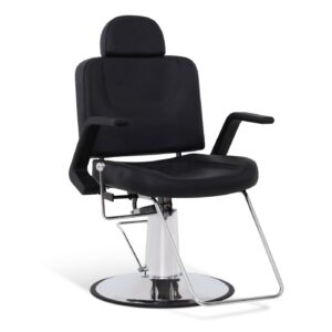 BP Friseurstuhl mit Kopfstütze Friseurstühle mit Hydraulikpumpe 360° Drehbar Friseureinrichtung Höhenverstellbar Barber Stuhl PVC Kunstleder 8817