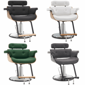 BP Friseurstuhl mit Kopfstütze Friseursessel Höhenverstellbar für Herren Damen Friseureinrichtung Bedienungsstuhl Zuhause Vintage Retro Kunstleder 8261