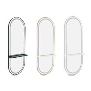 BP Friseurspiegel Wandspiegel - Aluminiumrahmen - 3 Stufige LED Beleuchtung mit Touchfunktion 177cm x 65cm x 17cm J6270