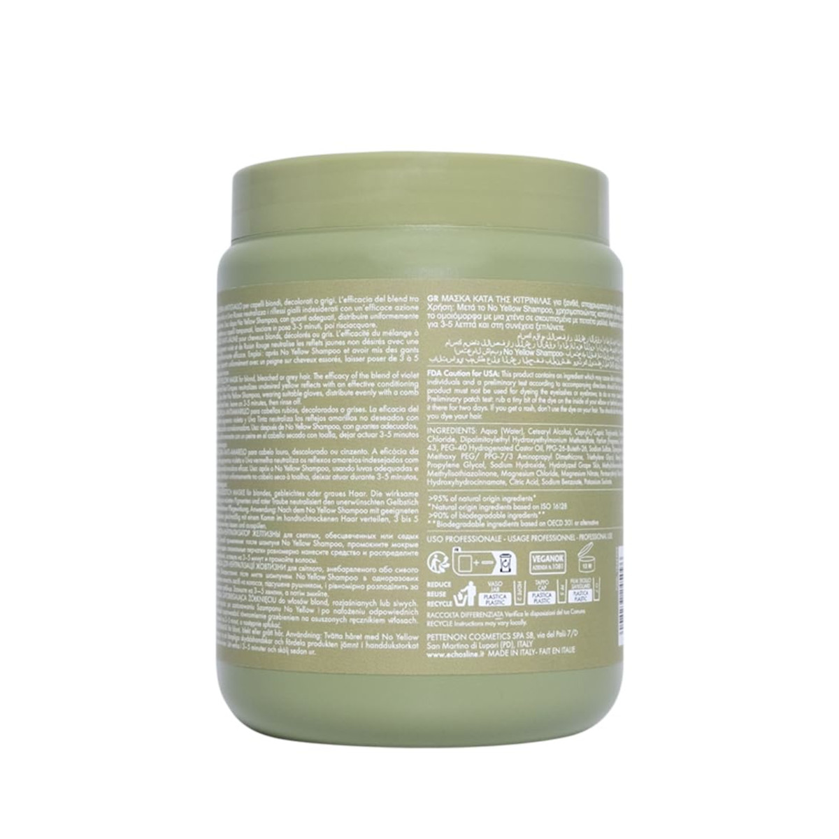 Echosline No Yellow Maske Vegan Anti Gelbstich 1000ml – Bild 2
