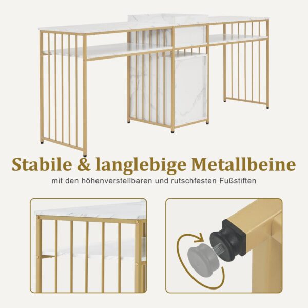 BP Manikürtisch Doppelter Manikurtisch mit Schubladen für Nagelstudio Nageltisch 2413 – Bild 5