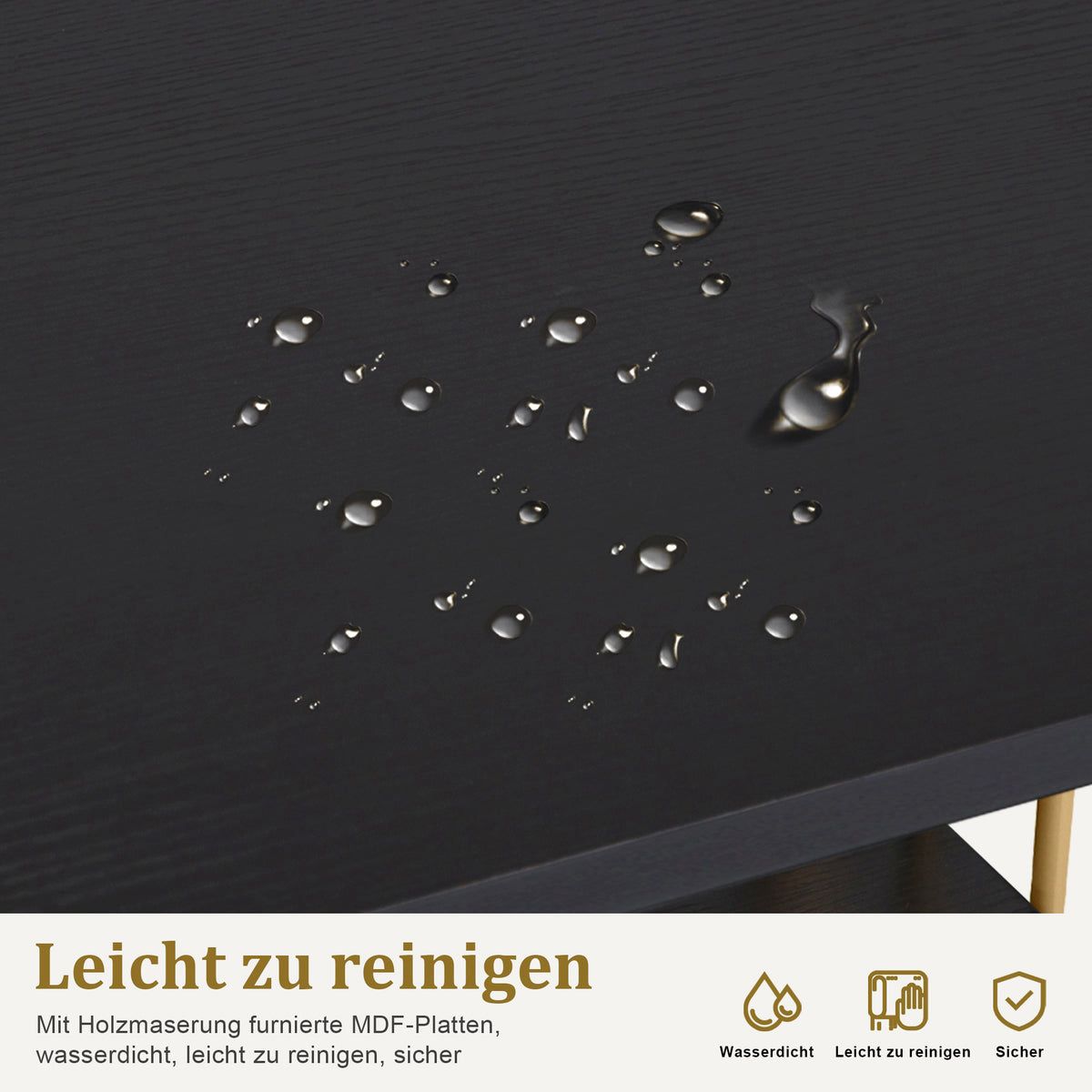 BP Manikurtisch Schminktisch mit 3 Schubladen Nageltisch 2407 Schwarz – Bild 5