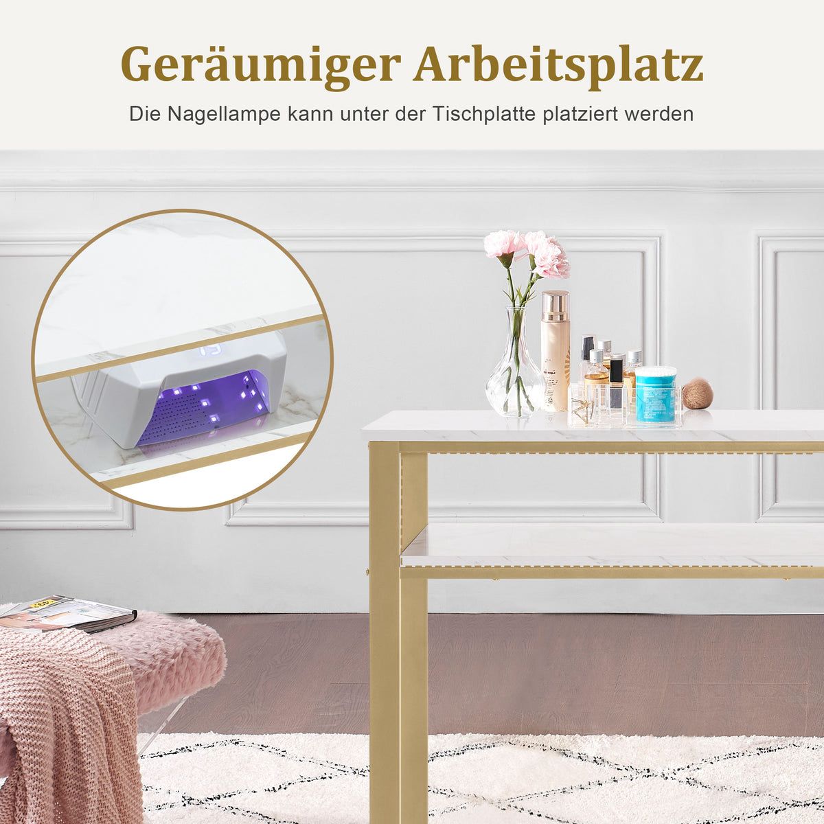 BP Manikurtisch Schminktisch mit Schublade Nageltisch 2498 – Bild 4