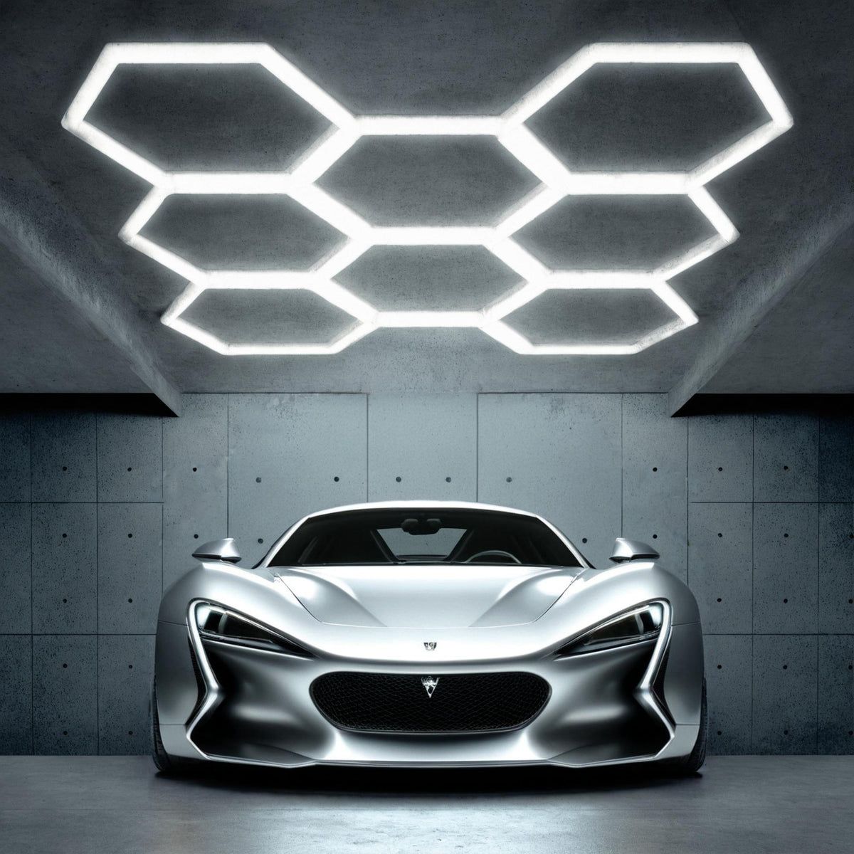 Hexagon LED Garage Light, 30240LM 6500K Hexagon LED Beleuchtung PVC Rahmen - 8 Grid nicht Dimmbar – Bild 3
